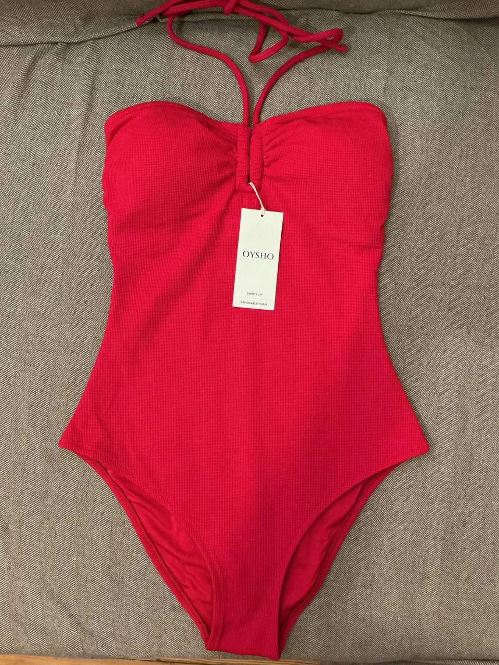 Maillot 1 Pièce Femme Oysho Rouge Taille 36 